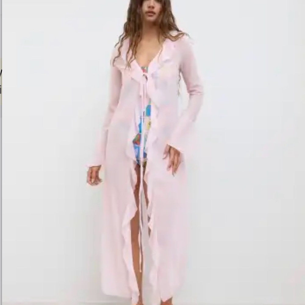 Cider Pink Sheer Swim Coverup